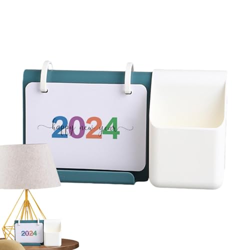 Permanent Kalender, Desktop-Kalender - 220 * 127 * 108mm/8.66 * 5 * 4.25Zoll mit Stifthalter | Kabelgebundener Tisch einfaches Design Monatsplaner für Familienkinder Lehrer von Generic