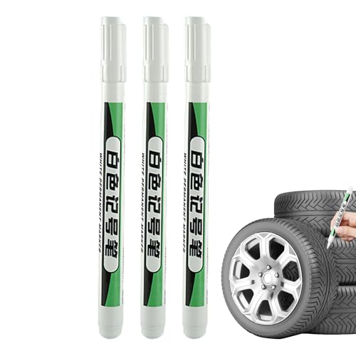 Permanente Farbmarker - Schnell trocknende weiße Lackmarker, wasserdichter Permanentmarker | Glatter Lackstift für Leder, , Keramik, Holz von Generic