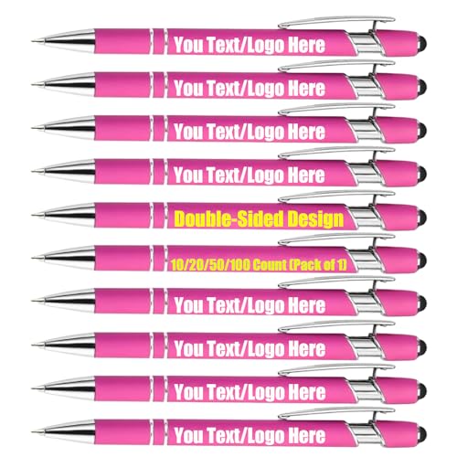 Personalisierte Gravierte Stift Mit Stylus Pen Kugelschreiber, Studenten Geschenke Für Abschlussfeier Gravur Geschenk Für Frauen Männer (Heißes Rosa, 1 Count(Pack of 10)) von Generic