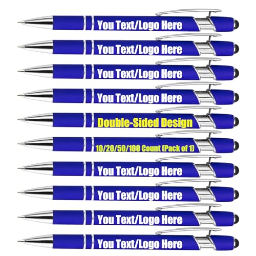 Personalisierte Gravierte Stift Mit Stylus Pen Kugelschreiber, Studenten Geschenke Für Abschlussfeier Gravur Geschenk Für Frauen Männer (Königsblau, 1 Count(Pack of 10)) von Generic