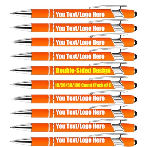 Personalisierte Gravierte Stift Mit Stylus Pen Kugelschreiber, Studenten Geschenke Für Abschlussfeier Gravur Geschenk Für Frauen Männer (Safran, 1 Count(Pack of 100)) von Generic
