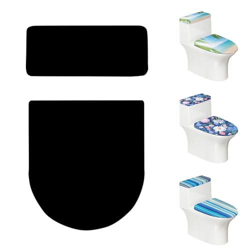 Personalisierter WC-Deckelbezug und Tankabdeckung, Set mit 2 Stück, für Badezimmer, gestalten Sie Ihr eigenes Fototext, Logo, Name, personalisierbar für Badezimmer-Dekoration, 1 Stück, blanko, schwarz Personalisierter WC-Deckelbezug und Tankabdeckung, Set mit 2 Stück, für Badezimmer, gestalten Sie Ihr eigenes Fototext, Logo, Name, personalisierbar für Badezimmer-Dekoration, 1 Stück, blanko, schwarz von Generic