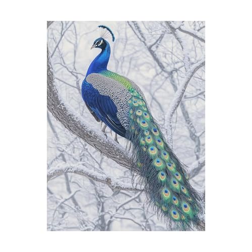 Pfau Malen Nach Zahlen Erwachsene Tier Malen Nach Zahlen 135x100 cm DIY Basteln Erwachsene Klarheit Farbe Leinwan Bilder mit Acrylfarben Set 3 Typen Pinsel für Wanddeko Wohnzimmer, Geschenke 2YH-14213 von Generic