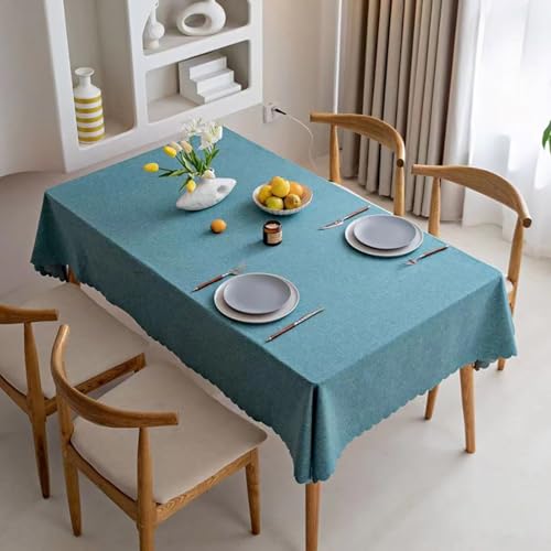 Pflegeleicht Fleckenabweisend Tischdecken 120x120cm, Exquisite Quasten Rechteckig Polyester Tischdecke, Baumwolle Rechteckige Leinen Tischtuch, für Wohnzimmer, Garten, Hochzeiten von Generic