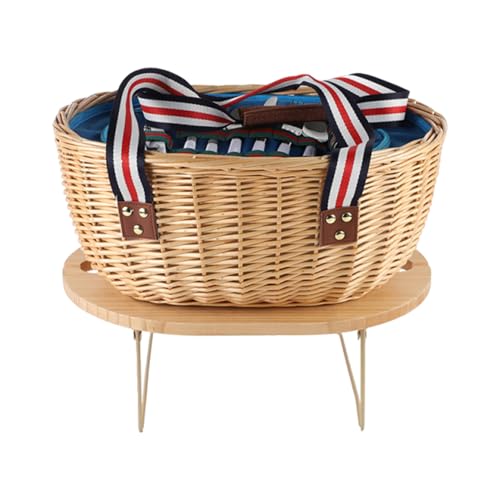 Picknickkorb, Korbkorb Mit Deckel - Tragbarer Gartenkorb Mit Isoliertem Kühlerbeutel, Picknickkorb Mit Deckel, Picknickbox Pastoral Rattan, Camping -Picknickkorb Im Freien Mit -Klapptisch Picknickkorb, Korbkorb Mit Deckel - Tragbarer Gartenkorb Mit Isoliertem Kühlerbeutel, Picknickkorb Mit Deckel, Picknickbox Pastoral Rattan, Camping -Picknickkorb Im Freien Mit -Klapptisch von Generic