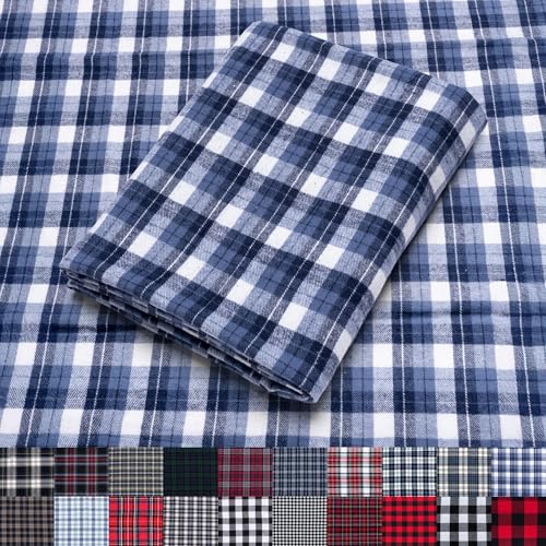 Pico Textiles Flanellstoff, 100 % Baumwolle, kariert, 100 % Baumwolle, Meterware – ideal für Hemden, Schals, Pyjamas und Decken von Generic
