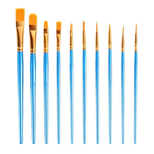 Pinsel-Set, 10-Teilig, Acryl-Pinsel Mit Feinen Details, Professionelle Flache Und Runde Malpinsel, ÖLgemälde-Pinsel-Set, Acrylfarben, Kunstpinsel Für Malerei, ÖLfarben, Körperbemalung Pinsel-Set, 10-Teilig, Acryl-Pinsel Mit Feinen Details, Professionelle Flache Und Runde Malpinsel, ÖLgemälde-Pinsel-Set, Acrylfarben, Kunstpinsel Für Malerei, ÖLfarben, Körperbemalung von Generic