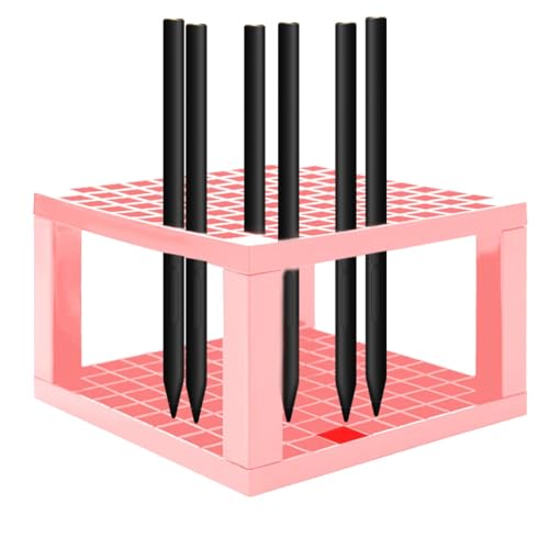 Pinselaufbewahrung, Pinselhalter – quadratischer Pinselbehälter | Multifunktionaler Pinselhalter, 96 Löcher Künstlerstifthalter, Stifthalter Organizer für Stifte, Gießstifte von Generic