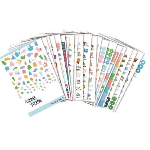 Planer Aufkleber | Blätter mit Urlaubsabziehbildern | Wunderbare Präsenz, 28 Blatt Planer Aufkleber für Erwachsene Männer Frauen Ästhetischer Kalender und Tagebuch von Generic