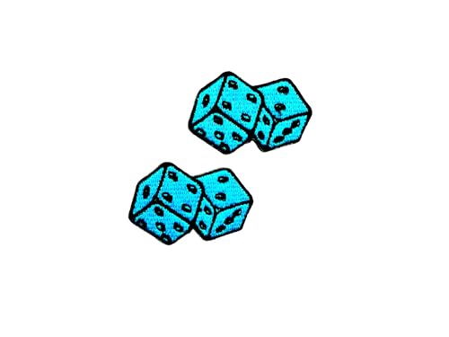 Ploen 2 Stück winzige Mini-Aufnäher mit coolem blauen Würfel-Logo, 1 niedliches Cartoon-Aufnähen, zum Aufbügeln, bestickte Applikation, Abzeichen für Kleidung, Kostüm Ploen 2 Stück winzige Mini-Aufnäher mit coolem blauen Würfel-Logo, 1 niedliches Cartoon-Aufnähen, zum Aufbügeln, bestickte Applikation, Abzeichen für Kleidung, Kostüm von Generic