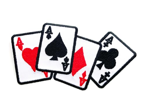 Ploen Ace Cards of All Four Playing Card Cute Cartoon 1 Patches Sew Iron on Embroidered Applique Badge Sign Patch Patch Patch Jacket T-Shirt Clothing DIY Costume von Generic