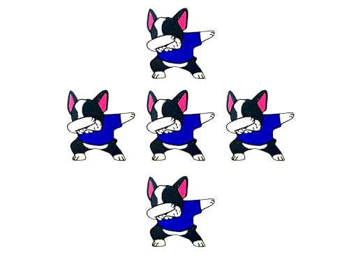 Ploen Mini-Aufnäher mit französischer Bulldogge, niedliches Cartoon-Logo, 3 Flicken zum Aufnähen oder Aufbügeln, bestickte Applikation, Abzeichen für Kleidung, DIY, Kostüm, 5 Stück Ploen Mini-Aufnäher mit französischer Bulldogge, niedliches Cartoon-Logo, 3 Flicken zum Aufnähen oder Aufbügeln, bestickte Applikation, Abzeichen für Kleidung, DIY, Kostüm, 5 Stück von Generic