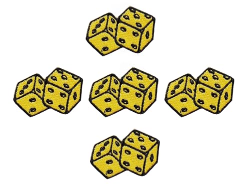 Ploen Set mit 5 winzigen Mini-Aufklebern, Gelb, 1 Paar Würfel, Logo1, niedliches Cartoon-Aufnähen, zum Aufbügeln, bestickte Applikation, Abzeichen, Kleidung, DIY, Kostüm Ploen Set mit 5 winzigen Mini-Aufklebern, Gelb, 1 Paar Würfel, Logo1, niedliches Cartoon-Aufnähen, zum Aufbügeln, bestickte Applikation, Abzeichen, Kleidung, DIY, Kostüm von Generic