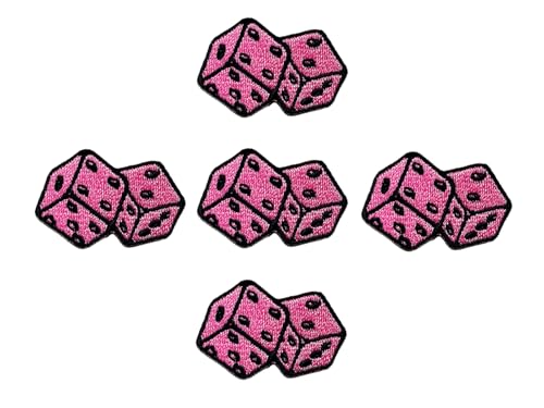 Ploen Set mit 5 winzigen Mini-Aufklebern, rosa Würfel-Patches, Logo1, niedliches Cartoon-Aufnähen, zum Aufbügeln, bestickte Applikation, Abzeichen, Kleidung, DIY, Kostüm Ploen Set mit 5 winzigen Mini-Aufklebern, rosa Würfel-Patches, Logo1, niedliches Cartoon-Aufnähen, zum Aufbügeln, bestickte Applikation, Abzeichen, Kleidung, DIY, Kostüm von Generic
