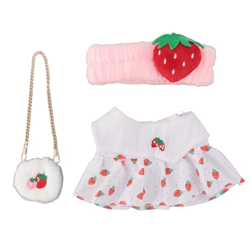 Plüsch-Puppen-Kleidung, Schönes Plüsch-Puppen-Kleidungsset, Wiederverwendbar, 30,5 cm, Maschinenwaschbar, für Rollenspiele (Erdbeer-Stirnband) von Generic