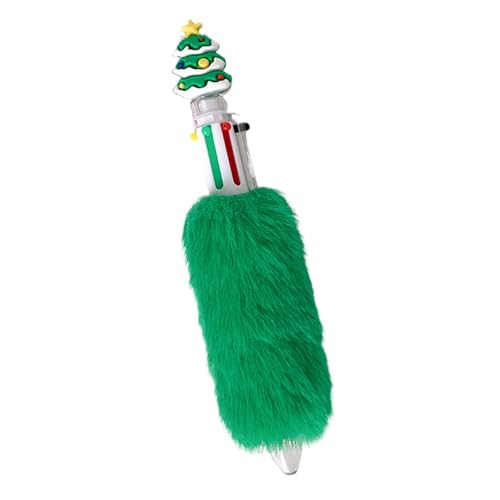 Plüschkugelschreiber, mehrfarbiger Weihnachts-Kugelschreiber, mehrfarbiger Gelschreiber aus einziehbarem Plüsch, Stationäre Schreibstifte für Partys, Studium und Arbeit. von Generic