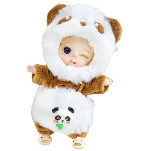 Plüschpuppe für Kinder, Plüschpuppe, kleine Puppe, Reborn-Puppe, Spielzeug, kleine Puppe mit abnehmbarer Panda-Kleidung, echte Puppen für Kinder von Generic