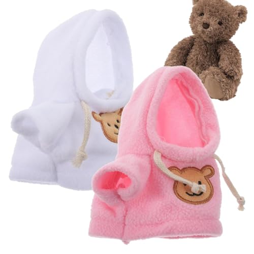 Plüschpuppenkleidung,Plüschpuppenkleidung - Plüschtier Bär Puppe Kleidungszubehör | 2 x Stofftier-Kleidung mit Kapuzenpullover zur Anregung der Fantasie Plüschpuppenkleidung,Plüschpuppenkleidung - Plüschtier Bär Puppe Kleidungszubehör | 2 x Stofftier-Kleidung mit Kapuzenpullover zur Anregung der Fantasie von Generic