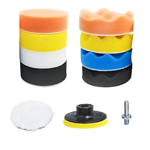 Polierpads aus Schwamm, Polierpads für das Auto, Polierpads mit Bohrer-Adapter - Set aus Schwamm und Wolle zum Polieren, Schleifen, Wachsen, Sig Polierpads aus Schwamm, Polierpads für das Auto, Polierpads mit Bohrer-Adapter - Set aus Schwamm und Wolle zum Polieren, Schleifen, Wachsen, Sig von Generic