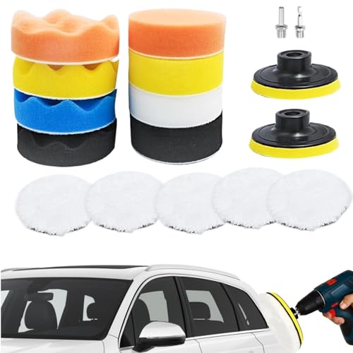 Polierpads aus Schwamm, Polierpads für das Auto - Polierpads mit Bohreradapter, Set aus Polierschwamm und Wolle für Polierpads, Polituren von Generic