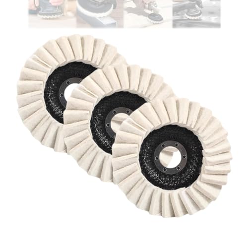 Polierscheibe aus Wollfilz mit Fächerschleifer für Winkelschleifer, dicke Wollfilz-Fächerschleifscheiben, Polierscheibe für Metall, Marmor, Stein, Möbel (3PCS,125mm) von Generic