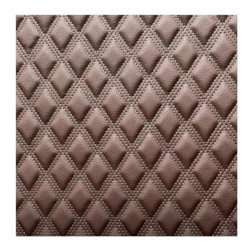 Polsterstoff PU Kunstleder Quader-Stepp - Meterware, Schwarz - Für Polsterarbeiten, Auto, Kissen Uvm(Brown,1.55X6m) von Generic