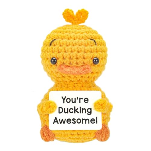 Positive Häkelente – winzige positive Ente häkeln | Positive Ente Wolle Strickpuppe für Freunde, Familie, Kollegen, Männer, Frauen von Generic