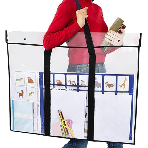 Posterhalter zur Aufbewahrung, Kunst-Aufbewahrungstasche | Große Kunst-Organisator-Postertasche | PVC Bulletin Schildhalter mit Griff und Tasche, Kunstwerk-Container zum Skizzieren, von Generic