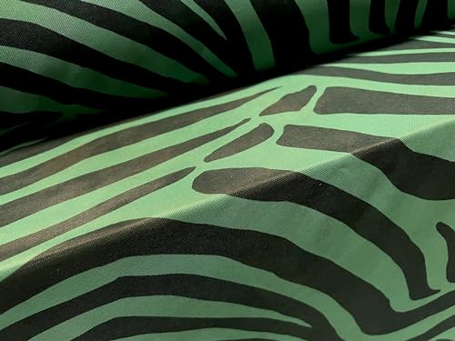 Power-Mesh-Netzstoff, durchsichtig, Stretch, Spandex, modisch, Meterware, Zebra-Tiermuster, Smaragdgrün von Generic