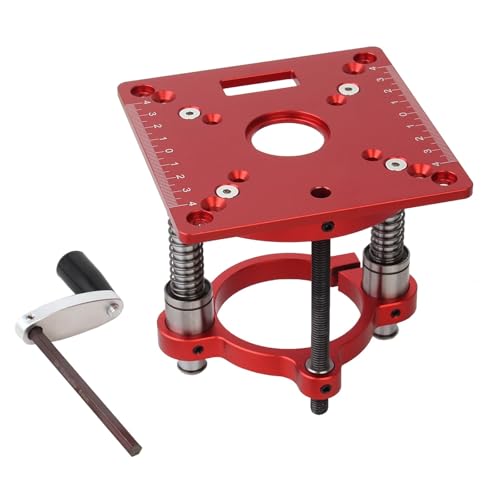 Präzisions-Oberfräsen-Lift, Holzbearbeitungs-Oberfräsen-Tisch-Einlegeplatte, Lift-Basis, Gravur, Heimwerker-Werkzeuge für Motoren mit 63,5–65 mm Durchmesser von Generic