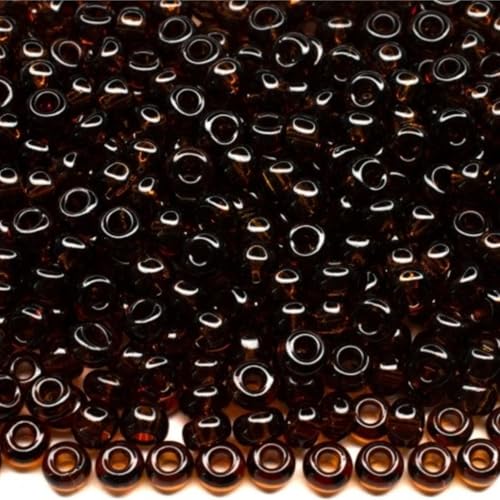 Preciosa 10140 Tschechische Glasperlen, Rocailles, transparent, braun, Perlengröße 2,3 mm, 2250 Stück, 25 g, 10/0 von Generic