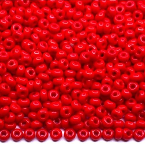 Preciosa 93170 Tschechische Glasperlen, Rocailles, Rot – natürlich blickdicht, 2250 Stück, 25 g, 10/0 von Generic