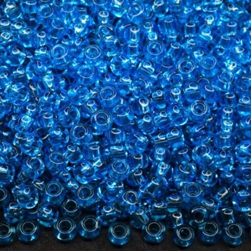 Preciosa Tschechische Glasperlen, Rocailles, transparent, hellblau, Perlengröße 2,3 mm, 4500 Stück, 50 g, 10/0 60010 von Generic