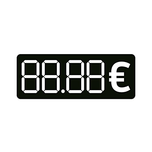 Preisaufkleber Blanko zum beschriften Preisschild Euro Menüboard Speisekarte/40 x 15 mm (schwarz) (250) von Generic