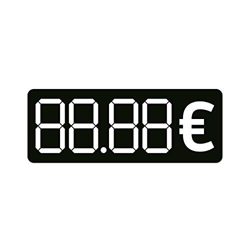 Preisaufkleber Blanko zum beschriften Preisschild Euro Menüboard Speisekarte/80 x 30 mm (schwarz) (48) von Generic