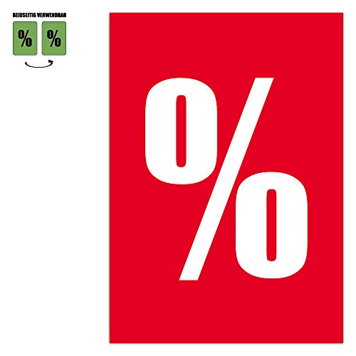 Preisschilder 100 Stück "Prozentzeichen" DIN A8 5,2 x 7,4 cm für Räumungsverkauf/ohne Rahmen Preisschilder 100 Stück "Prozentzeichen" DIN A8 5,2 x 7,4 cm für Räumungsverkauf/ohne Rahmen von Generic