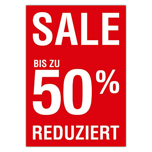 Preisschilder Schilder Plakate 10 Stück "Sale Prozentwert 50% Reduziert" DIN A3 29,7 x 42,0 cm für Räumungsverkauf/ohne Rahmen Preisschilder Schilder Plakate 10 Stück "Sale Prozentwert 50% Reduziert" DIN A3 29,7 x 42,0 cm für Räumungsverkauf/ohne Rahmen von Generic
