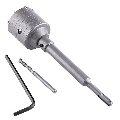 Premium Carbid Specked Loch Sägeschneider mit 200 mm Stange und Schraubenschlüssel für Bohrwände Ziegelsteine ​​und Zementmaterial mit einem Set mit 65 mm Durchmesser von von Generic