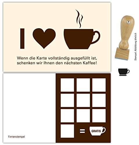 Premium Kaffee Bonuskarten 250 Stk. inkl. Stempel mit 10 Stempelfeldern. Treuekarten passend für Bereiche wie Gastronomie, Restaurant, Weinhandel, Getränkehandel, Freizeit, Gaststätte Bäckerei von Generic