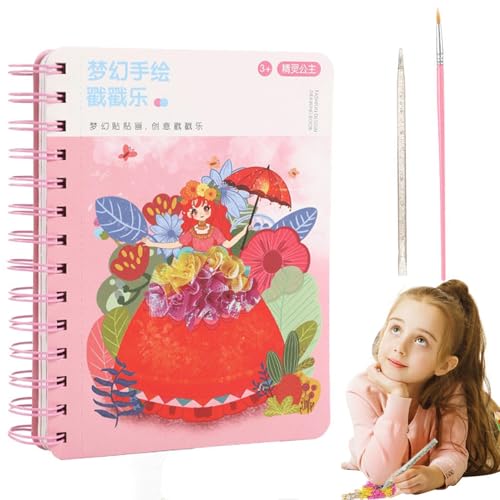 Princess Dress Up Sticker Toy, Sticker Activity Books, Toddler Travel Sticker Book Puzzle Spiel, Pädagogisches Kleinkind Stoßen Spielzeug, Kindergarten Lernaktivität zum Entspannen und Beruhigen von Generic
