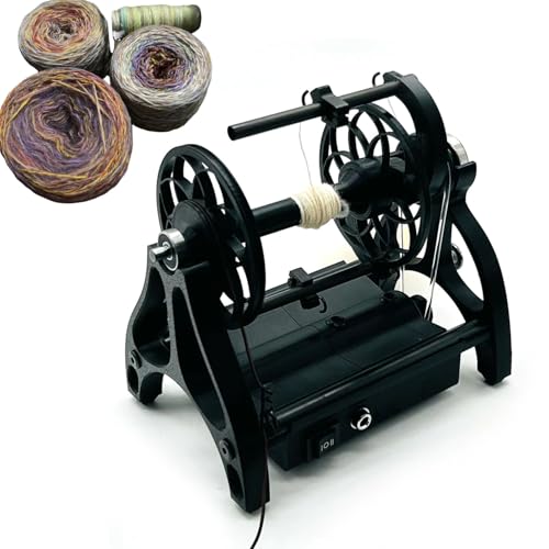 Professionelles elektrisches Spinnrad Elektrisches Spinnrad, 12 V, einstellbare Geschwindigkeit, elektrisches Spinnrad, 800 U/min, 12 mm Öffnung, mit 3 Spulen, geeignet für Wolle, Seide, von Generic