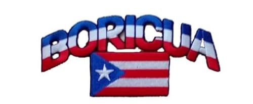 Puerto Rican Flag Boricua Embroidered Patch, Arch Design, 11.4 x 5.8 cm by Birth or Descent von Generic