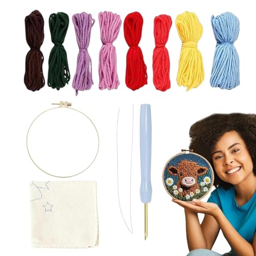 Punschnadel-Kits aus Garn, Punschnadel-Set für Anfänger | Animal Coaster Tufting Mat Kit – Cartoon Art Decor Craft Kits Craft Kit Punschnadel-Kits aus Garn, Punschnadel-Set für Anfänger | Animal Coaster Tufting Mat Kit – Cartoon Art Decor Craft Kits Craft Kit von Generic