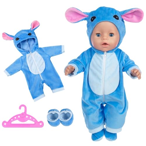 Puppenkleidung 35-43 cm, Puppenkleidung für Babypuppen Enthält EIN Kleid, eine Kleidung Bekleidung Outfits und Verbinden für Baby Puppen 14-18Inch(Blau) von Generic