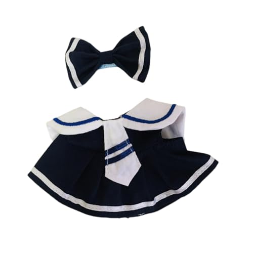 Puppenkleidungsset, süßes Marine-Outfit mit Schleife und Knoten, Geburtstagskleidung, Zubehör für 6,7-Zoll-Puppe, inklusive Kleidung KzW803 (Blue, 17cm) von Generic