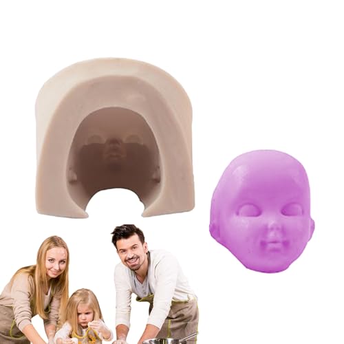 Puppenkopf Form - Harz-Gesichtsform, schmelzender Ton | Silikonschmelzschmelzwerkzeug für Kinder Für Kinder, Dekorationswerkzeug Puppenkopf Form - Harz-Gesichtsform, schmelzender Ton | Silikonschmelzschmelzwerkzeug für Kinder Für Kinder, Dekorationswerkzeug von Generic