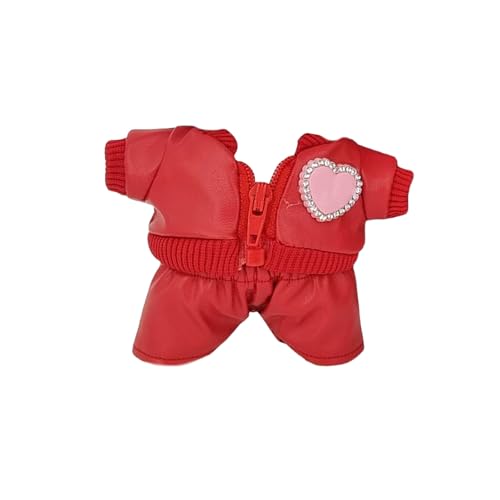 Puppenzubehör-Kleidung: 17 cm große Puppe trägt EIN einzigartiges rotes Lederjacken-Design Tne718 (A, 17cm) von Generic