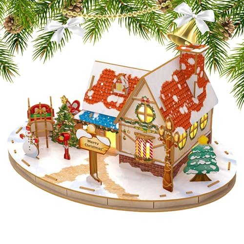 Puzzle Weihnachtshaus | Holzbausatz Diys | Weihnachtsdorf-Puzzle für Kinder & Erwachsene, festliche Tischmitte, originelle Weihnachtsdekoration für Zuhause Puzzle Weihnachtshaus | Holzbausatz Diys | Weihnachtsdorf-Puzzle für Kinder & Erwachsene, festliche Tischmitte, originelle Weihnachtsdekoration für Zuhause von Generic