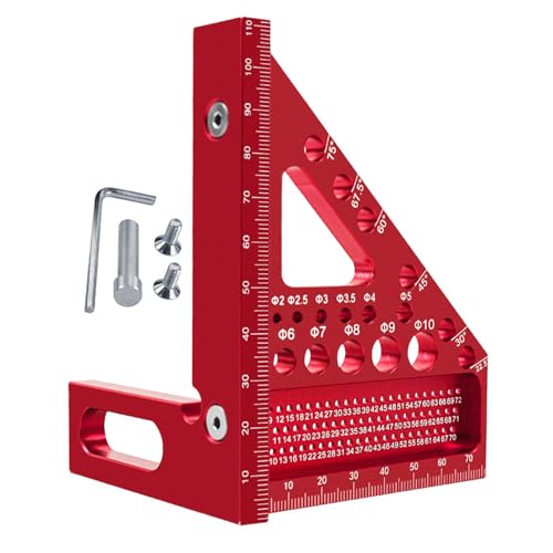 Quadratisches Winkelmesser für die Holzbearbeitung, Winkelmesser für die Holzbearbeitung | Lineal zum Verfolgen der Position von Löchern aus Aluminiumlegierung, quadratisches Sattellineal von Generic