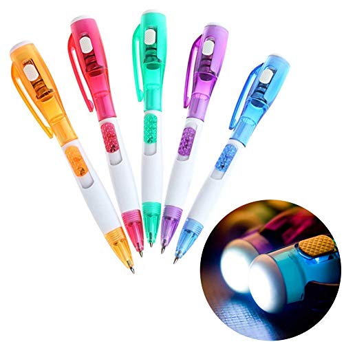 -Qualität 2 Stück Kreativer Multifunktionaler Schulbürobedarf Kugelschreiber mit LED-Licht Zufällige Farbe von Generic